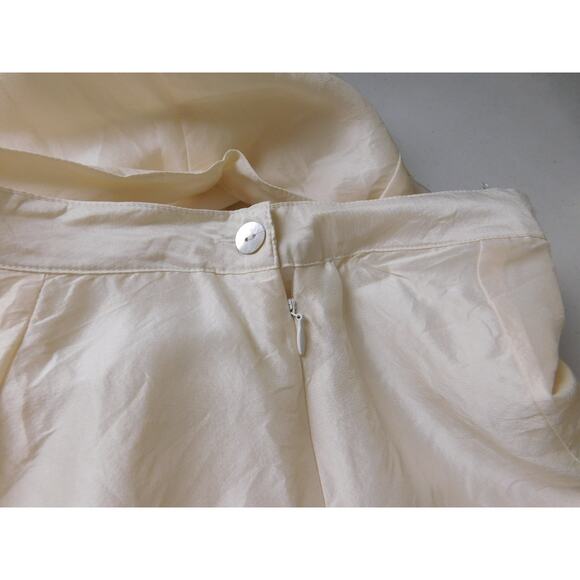 Women Outfit Sleeveless Top Pants 10 Cream White Embroidered Flowers Silk - Picture 10 of 14